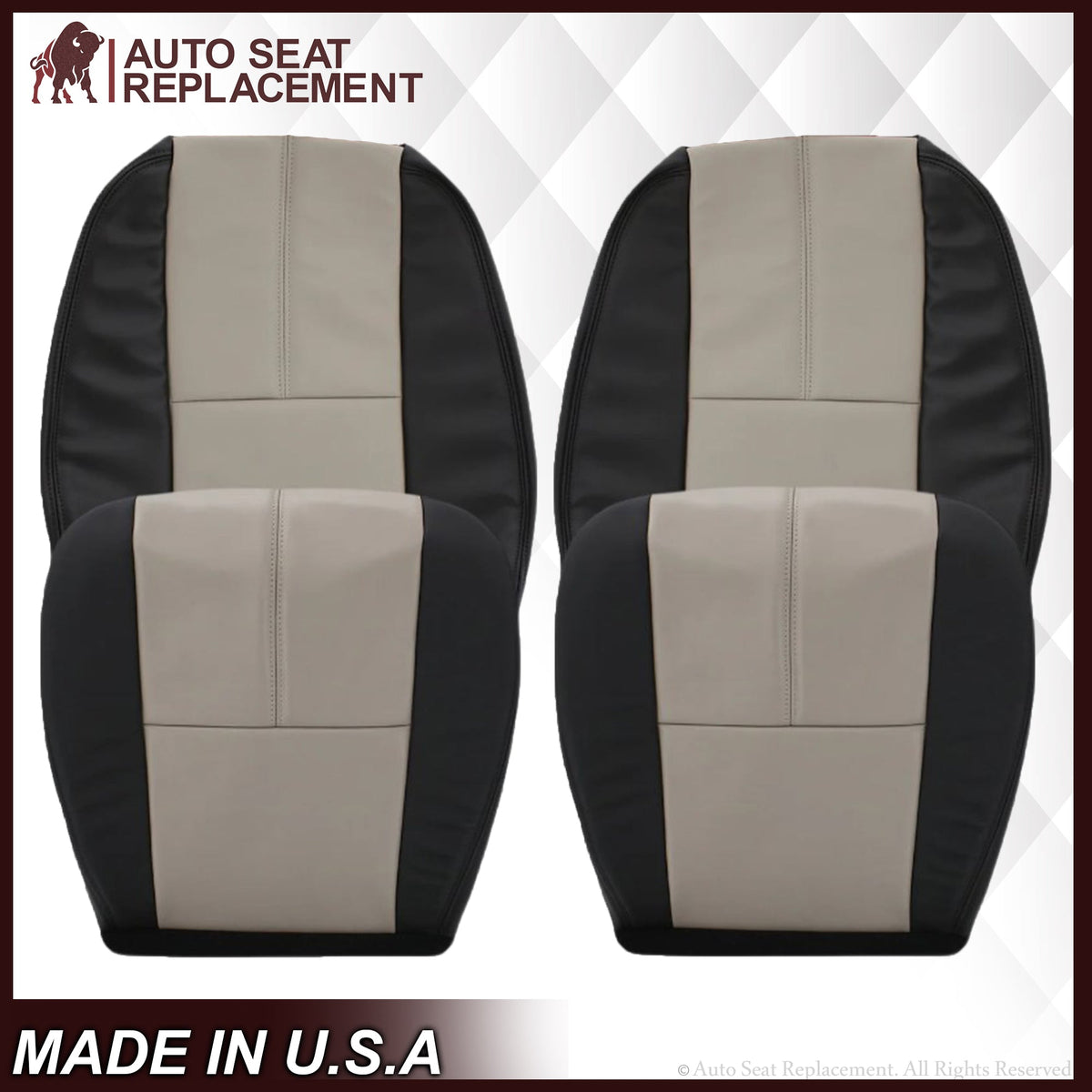 2007-2014 GMC Sierra Seat Cover In 2tone Gray/Black: Choose From Variation