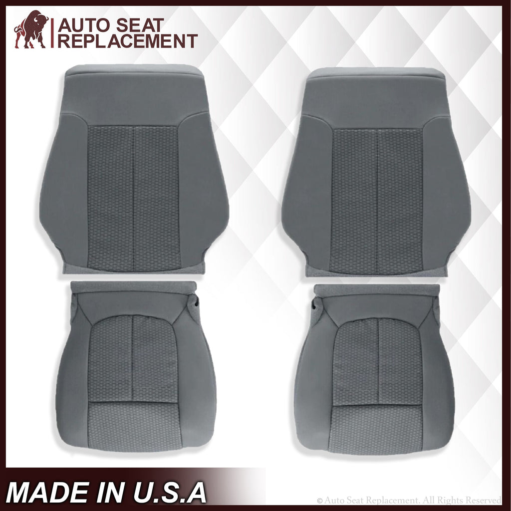 2011 - 2014 Ford F150 XLT Super Duty Gray Cloth Replacement Front Seat Covers