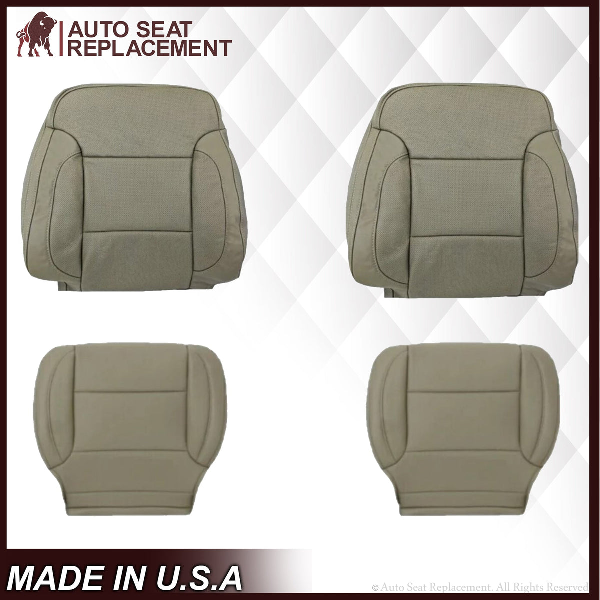 2014 2015 2016 2017 2018 2019 Chevy Silverado Perforated Replacement Seat Covers in Tan (Perforated)