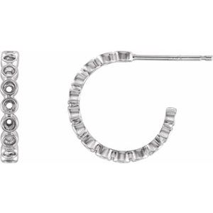14K White Gold 1.5 mm Round Bezel-Set 11.1 mm Hoop Earring Mounting