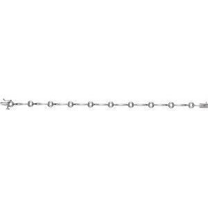 14K White Gold 3 mm Round Line 7 1/4" Bracelet Mounting