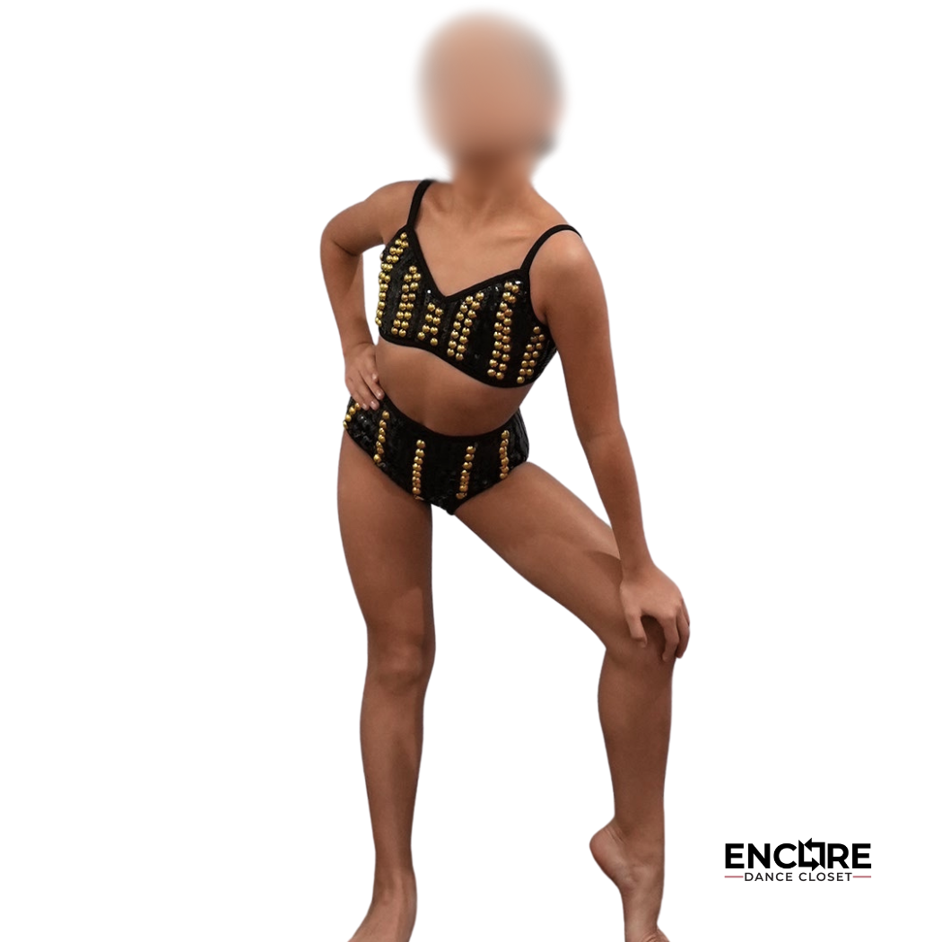 Black and Gold Jazzy Two-Piece Ensemble