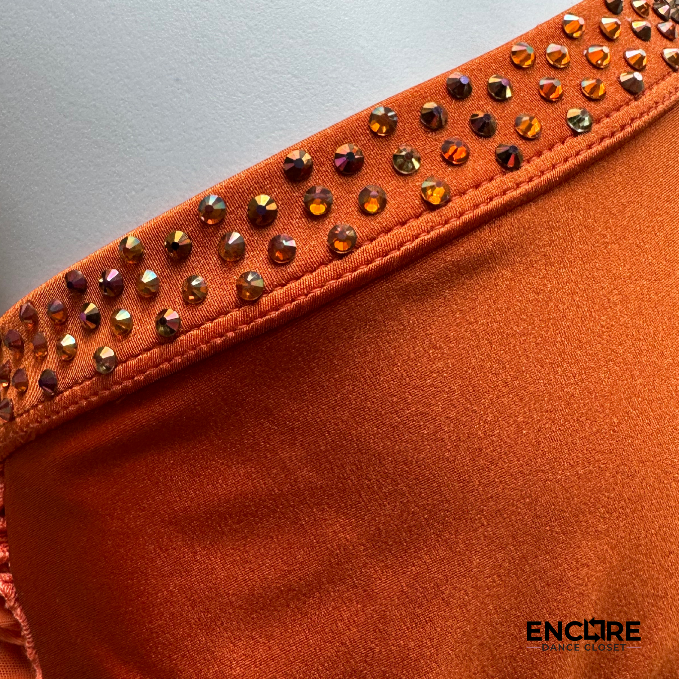 Burnt Orange Lyrical Two-Piece with Rhinestone Embellishments