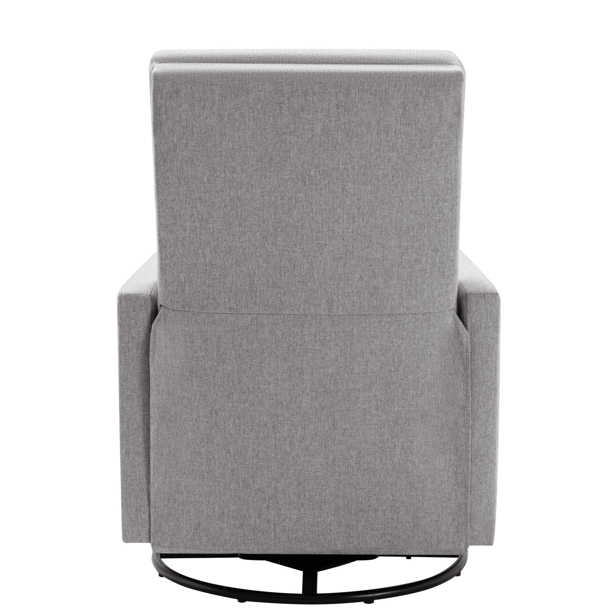 Modern Upholstered Rocker Nursery Chair Plush Seating Glider Swivel Recliner Chair, Gray Linen