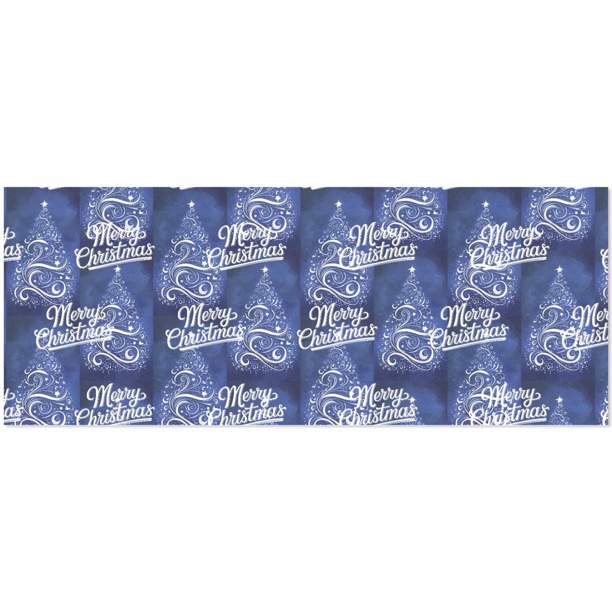 Merry Christmas Silver Tree Custom Gift Wrapping Paper - 2 Rolls (Made in USA)