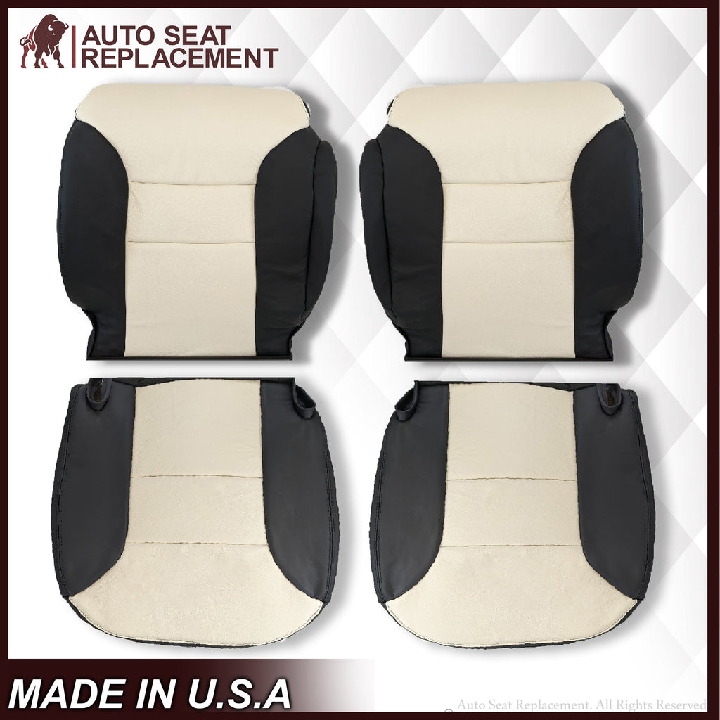 1995-1999 Chevy Tahoe Suburban Silverado Seat Cover in White and Black Choose: Leather or Vinyl