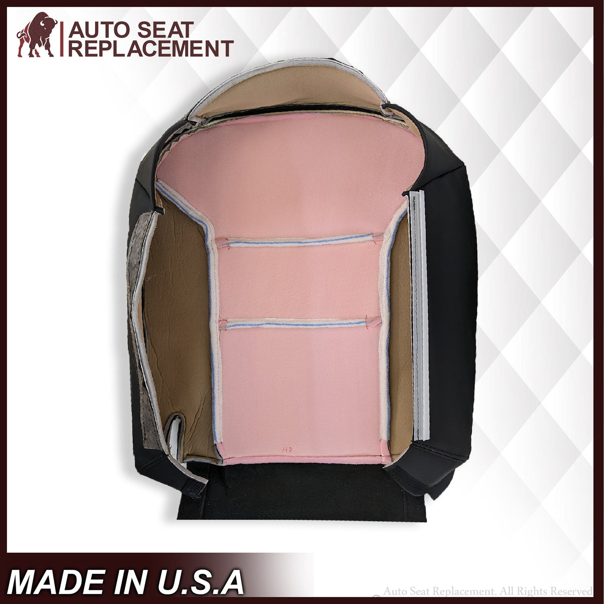 1995-1999 Chevy Tahoe Suburban Silverado Seat Cover in White and Black Choose: Leather or Vinyl
