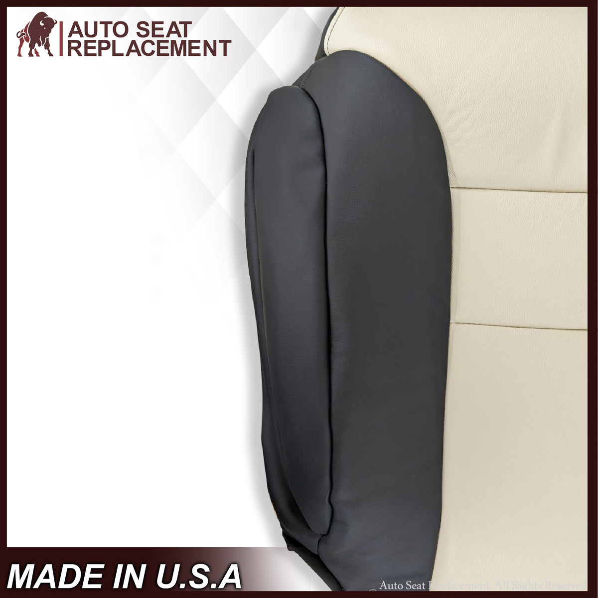 1995-1999 Chevy Tahoe Suburban Silverado Seat Cover in White and Black Choose: Leather or Vinyl