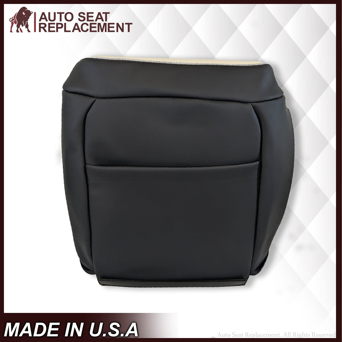 1995-1999 Chevy Tahoe Suburban Silverado Seat Cover in White and Black Choose: Leather or Vinyl