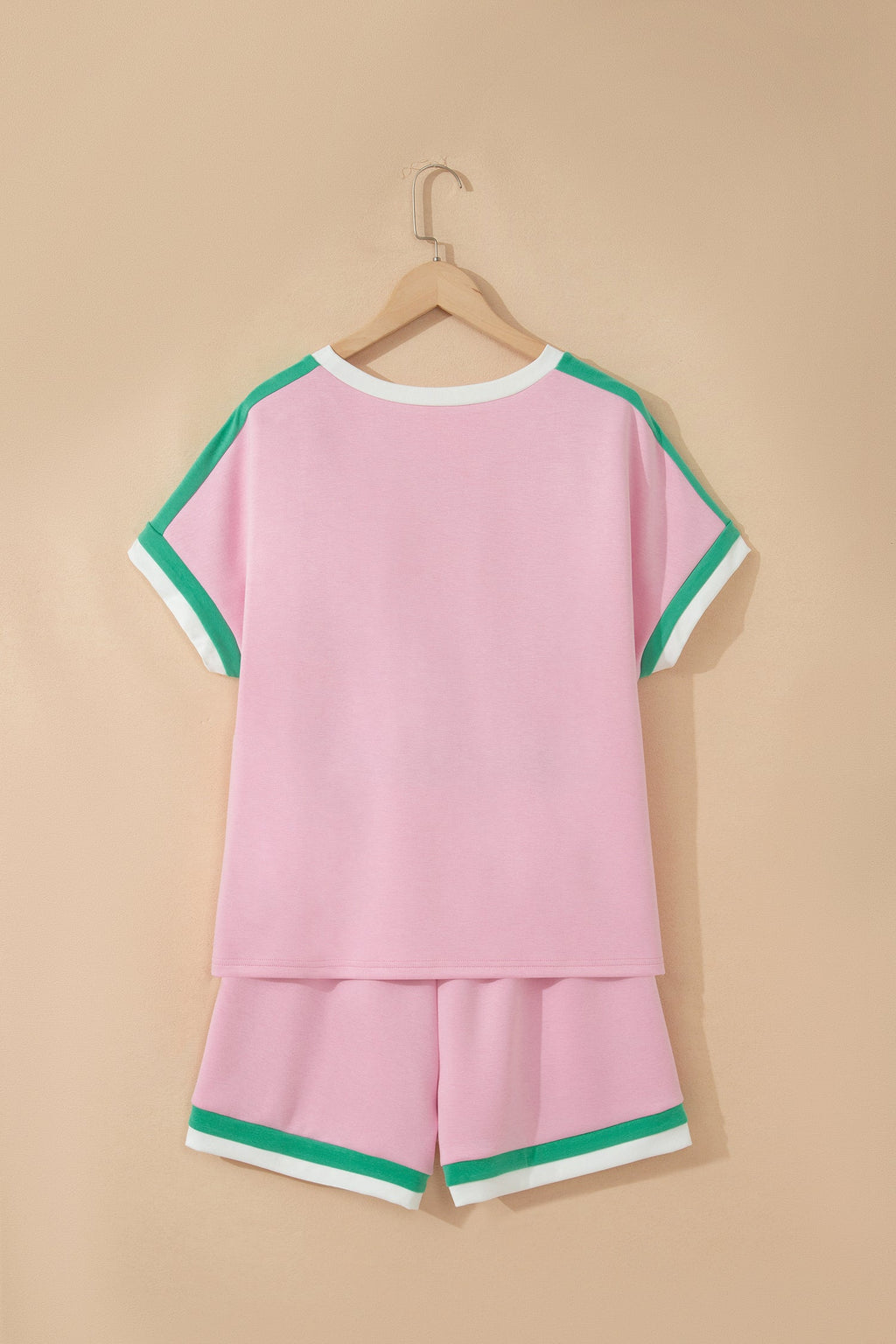 Stripe Trim T-Shirt & Drawstring Shorts Set