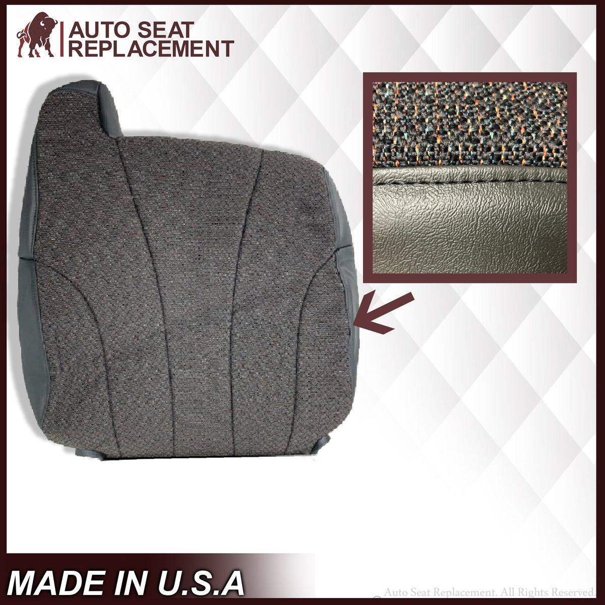 1999 to 2002 Chevy Silverado Cloth Replacement Seat Covers in Dark Gray
