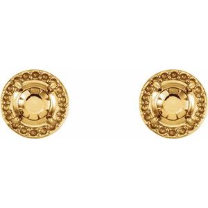14K Yellow Gold 5.5 mm Round Halo-Style Earring Mounting – image 2