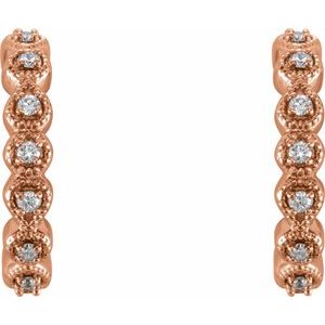 14K Rose Gold 1/8 CTW Natural Diamond 15.1 mm Hoop Earrings