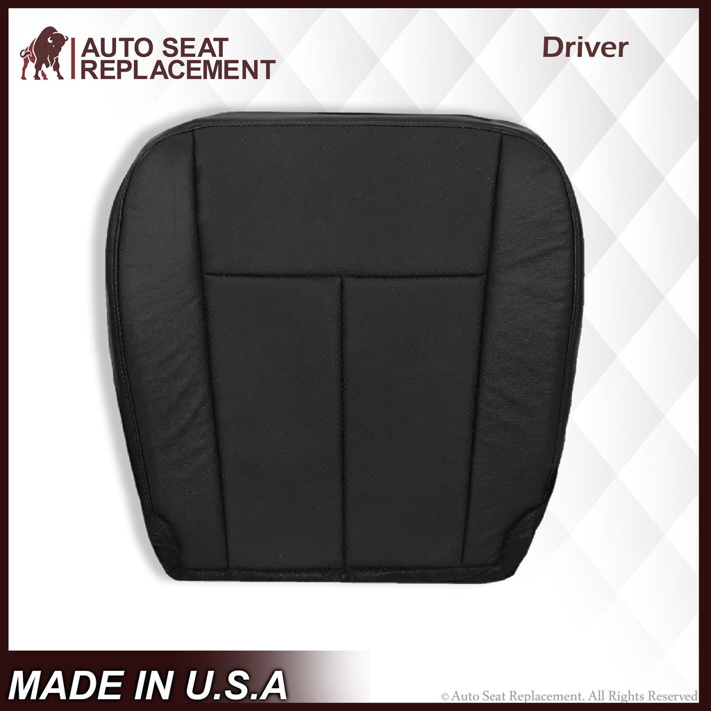 2007-2014 Ford Expedition Driver and Passenger SOLID Replacement Seat Cover in BLACK Leather or Vinyl