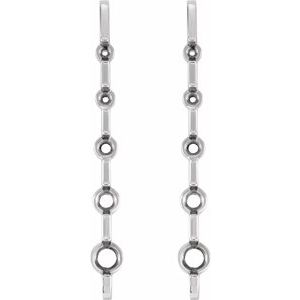 18K White Gold 3.8 mm Round Five-Stone Graduated Journey Earring Mounting – image 2