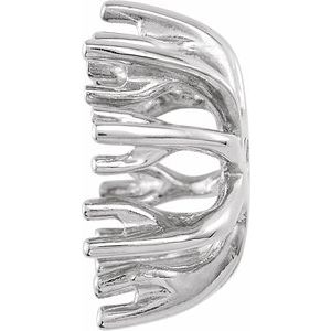 14K White Gold 6.6 mm ID Earring Jacket Mounting – image 2