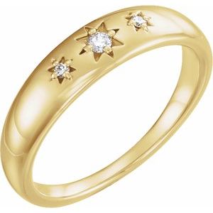 14K Yellow Gold .05 CTW Natural Diamond Star Ring