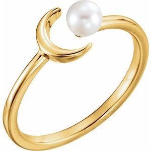 Pearl Crescent Moon Ring