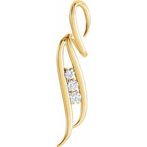 14K Yellow Gold 1/4 CTW Natural Diamond Freeform Pendant