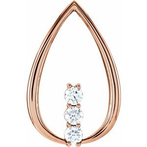 14K Rose Gold 1/2 CTW Natural Diamond Freeform Pendant