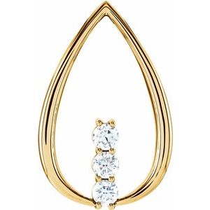 14K Yellow Gold 1/2 CTW Natural Diamond Freeform Pendant