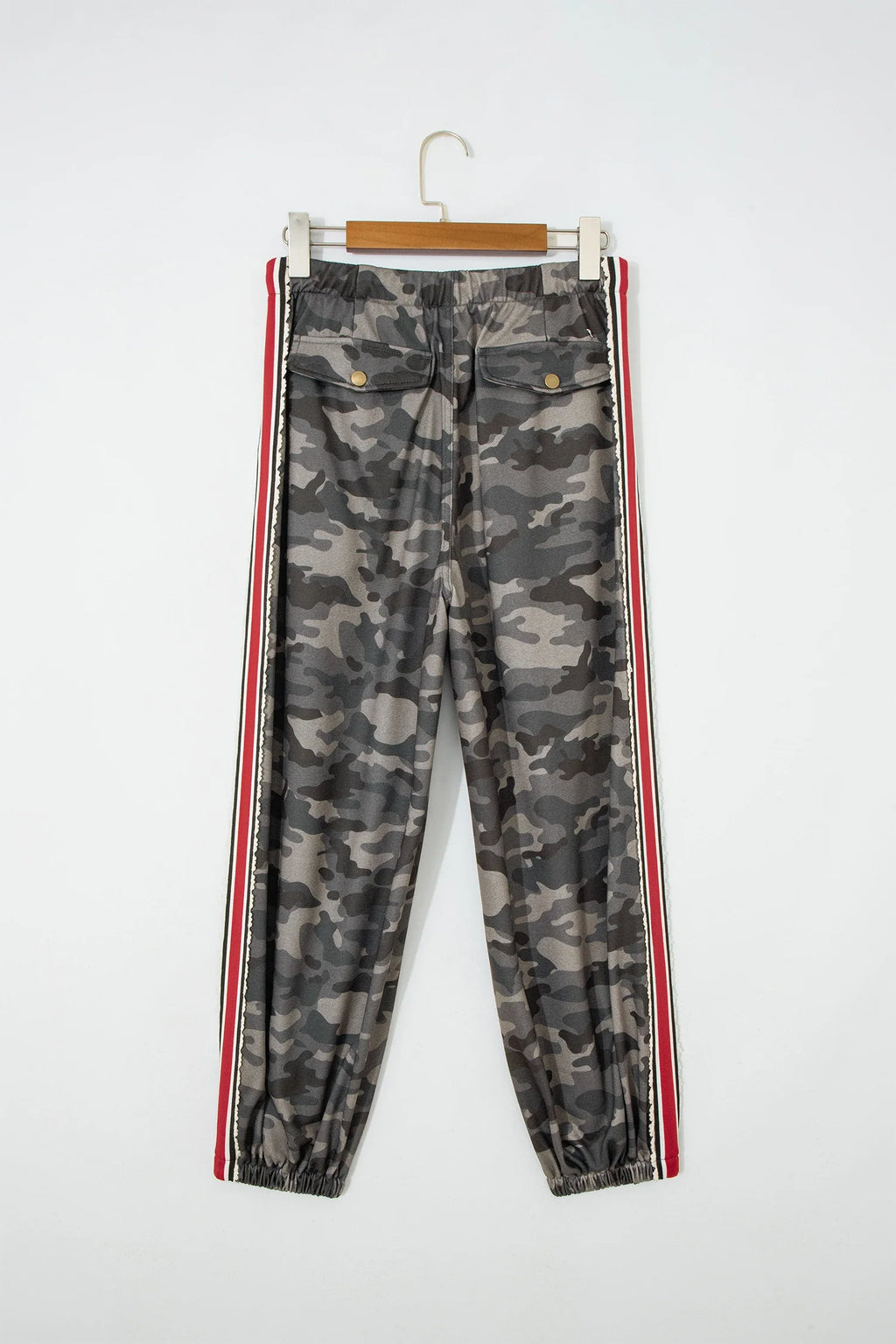 Camo Side Stripe Panel Drawstring Pants