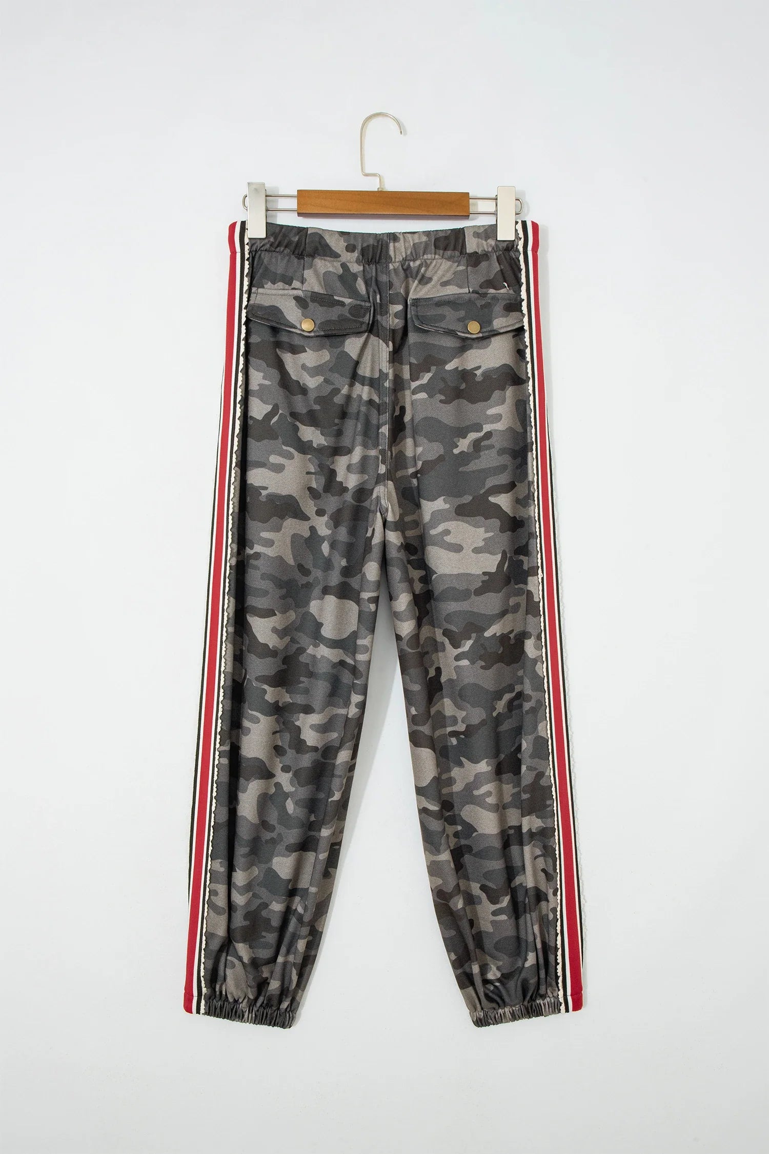 Camo Side Stripe Panel Drawstring Pants
