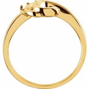 14K Yellow 1/8 CTW Natural Diamond Wrap-Style Enhancer Ring