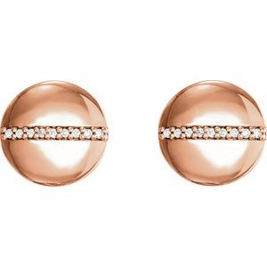 14K Rose Gold .04 CTW Natural Diamond Circle Earrings – image 2