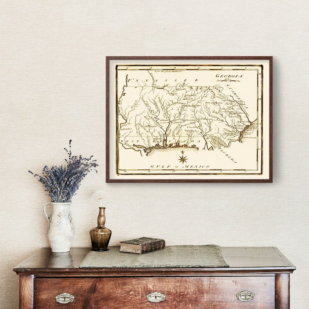 Vintage Map of Georgia 1795