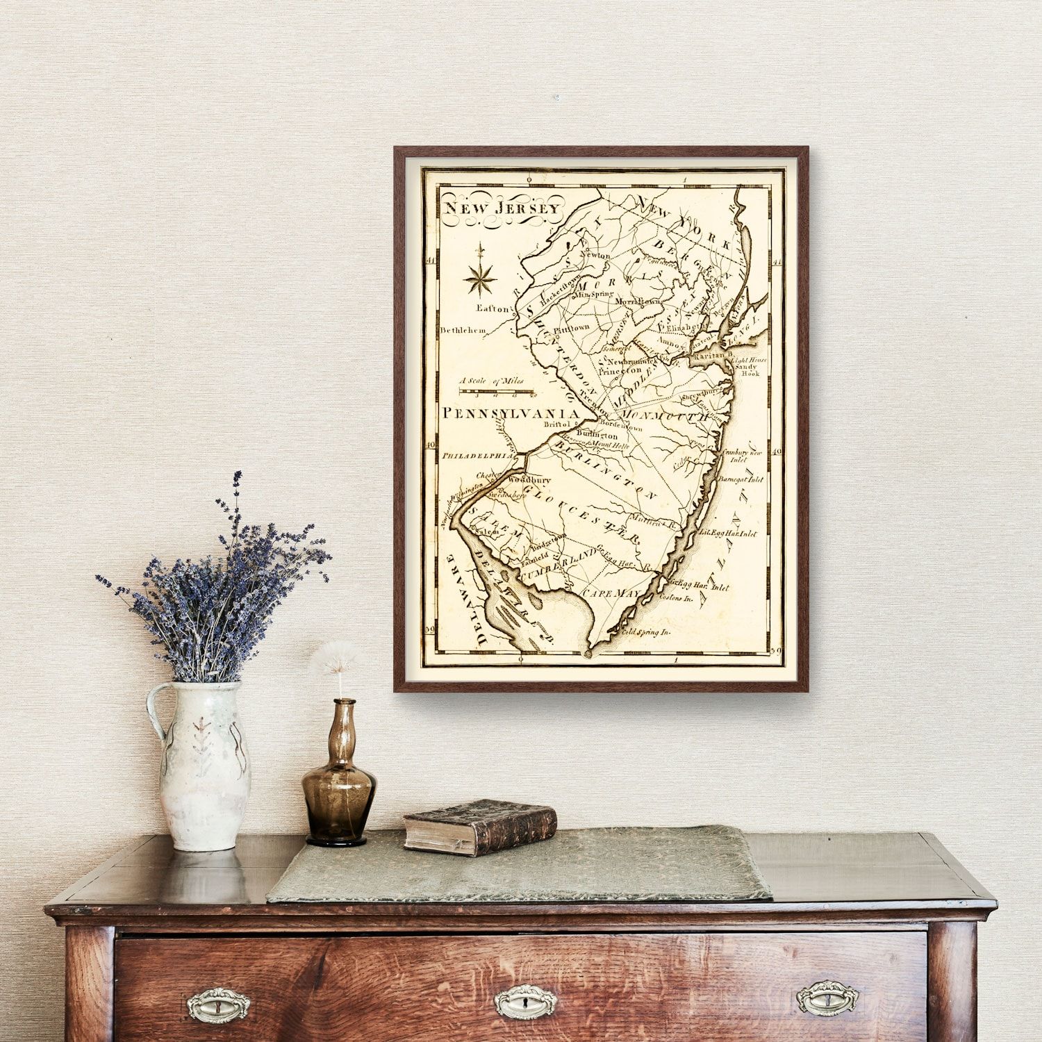 Vintage Map of New Jersey 1795