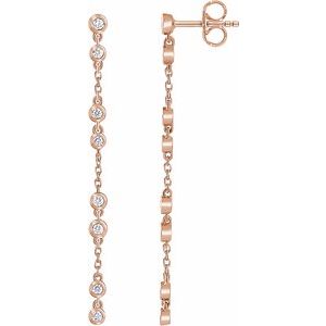 14K Rose Gold 1/3 CTW Natural Diamond Chain Earrings