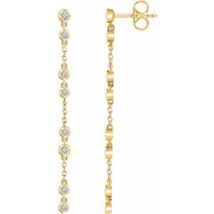 14K Yellow Gold 1/3 CTW Natural Diamond Chain Earrings