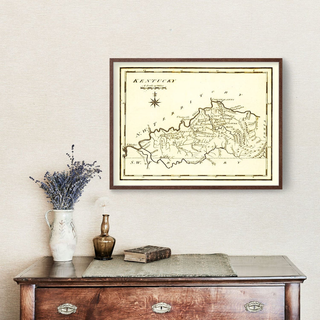 Vintage Map of Kentucky 1795