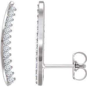 14K White Gold 1/3 CTW Natural Diamond Ear Climbers