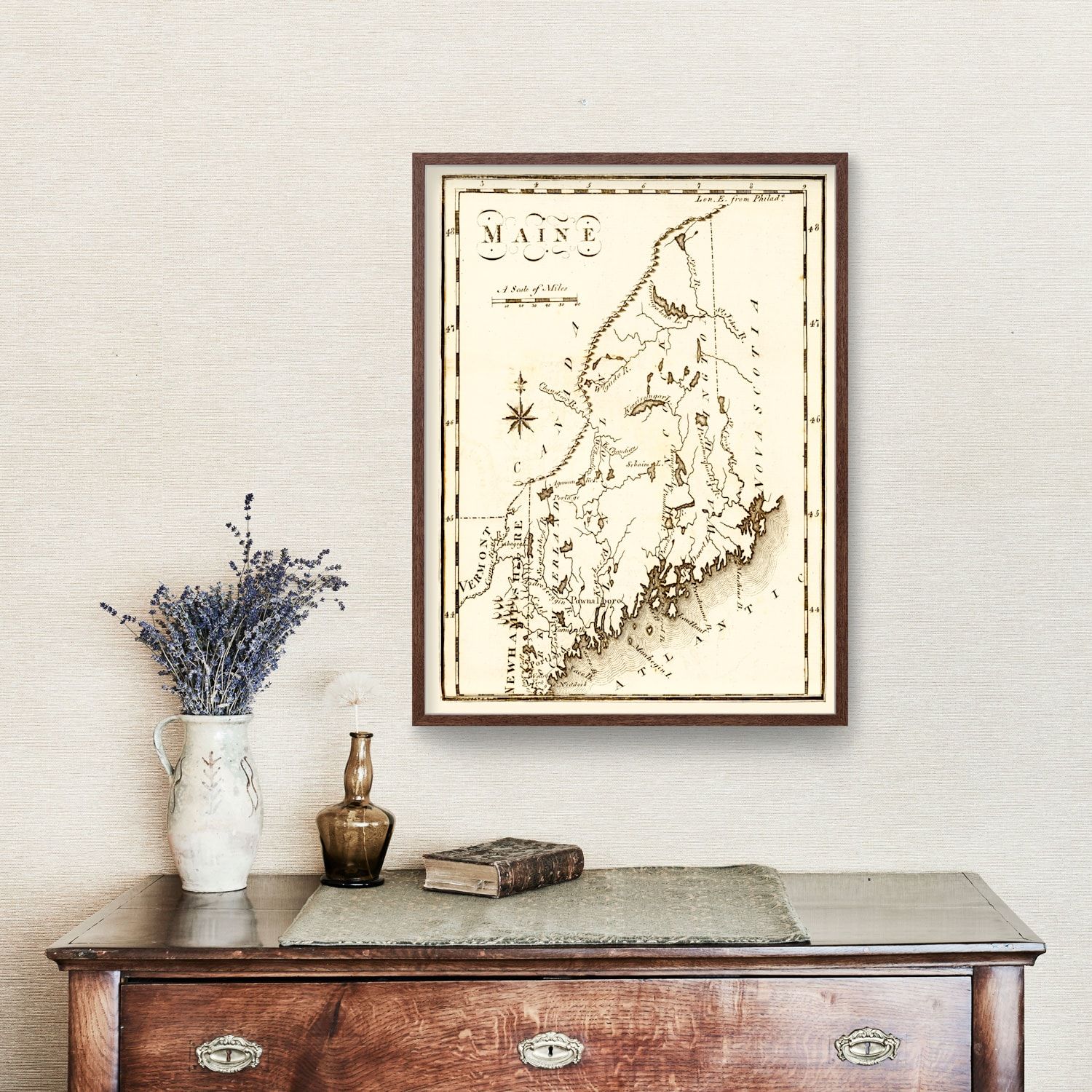 Vintage Map of Maine 1795