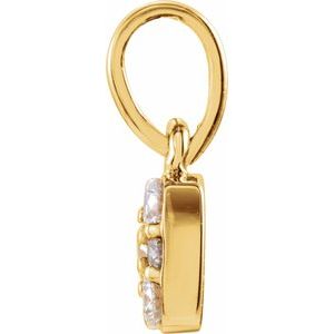 14K Yellow Gold 1/4 CTW Natural Diamond Cluster Pendant