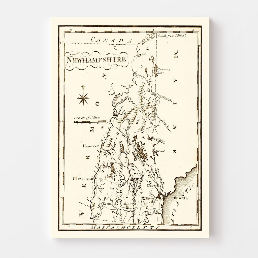Vintage Map of New Hampshire 1795