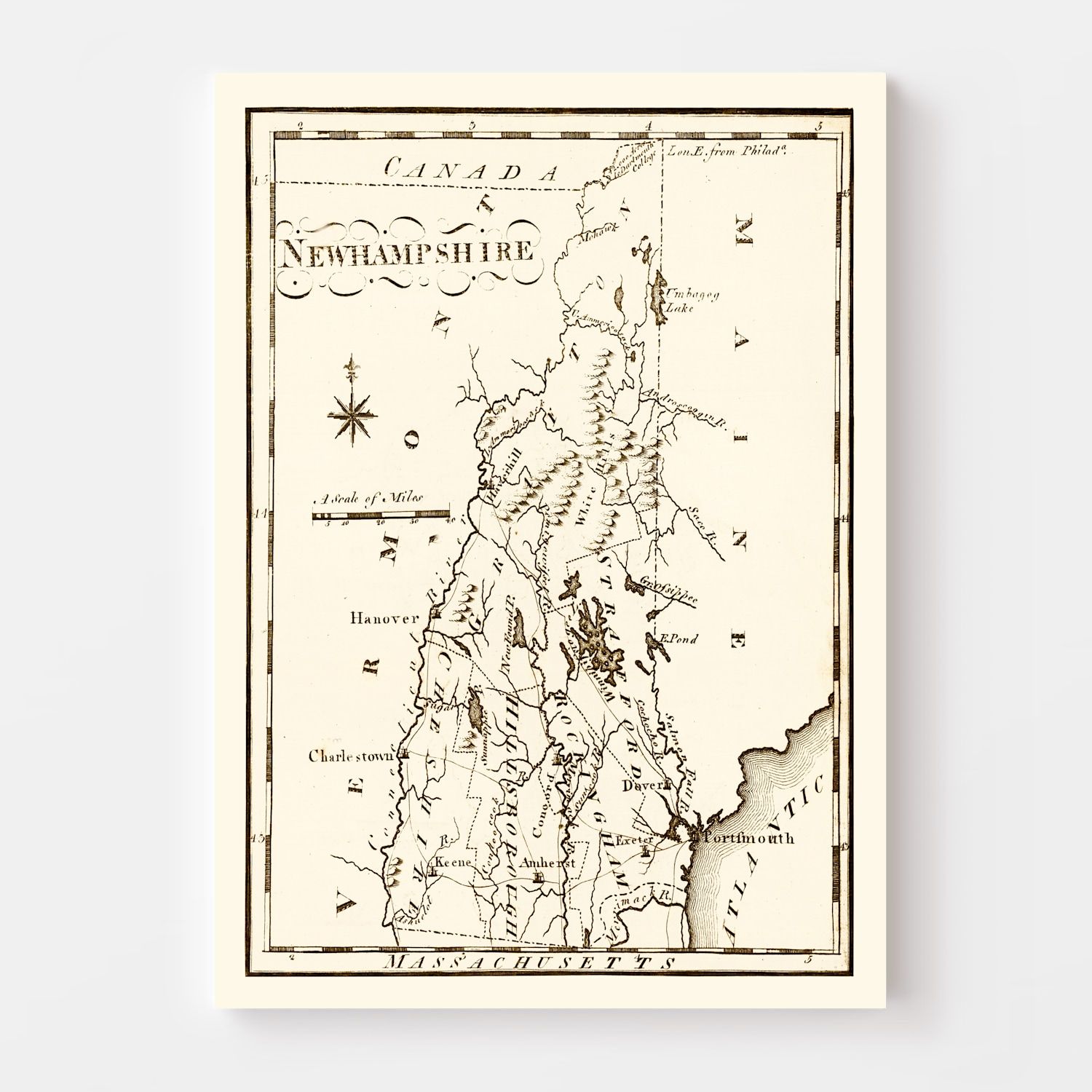 Vintage Map of New Hampshire 1795