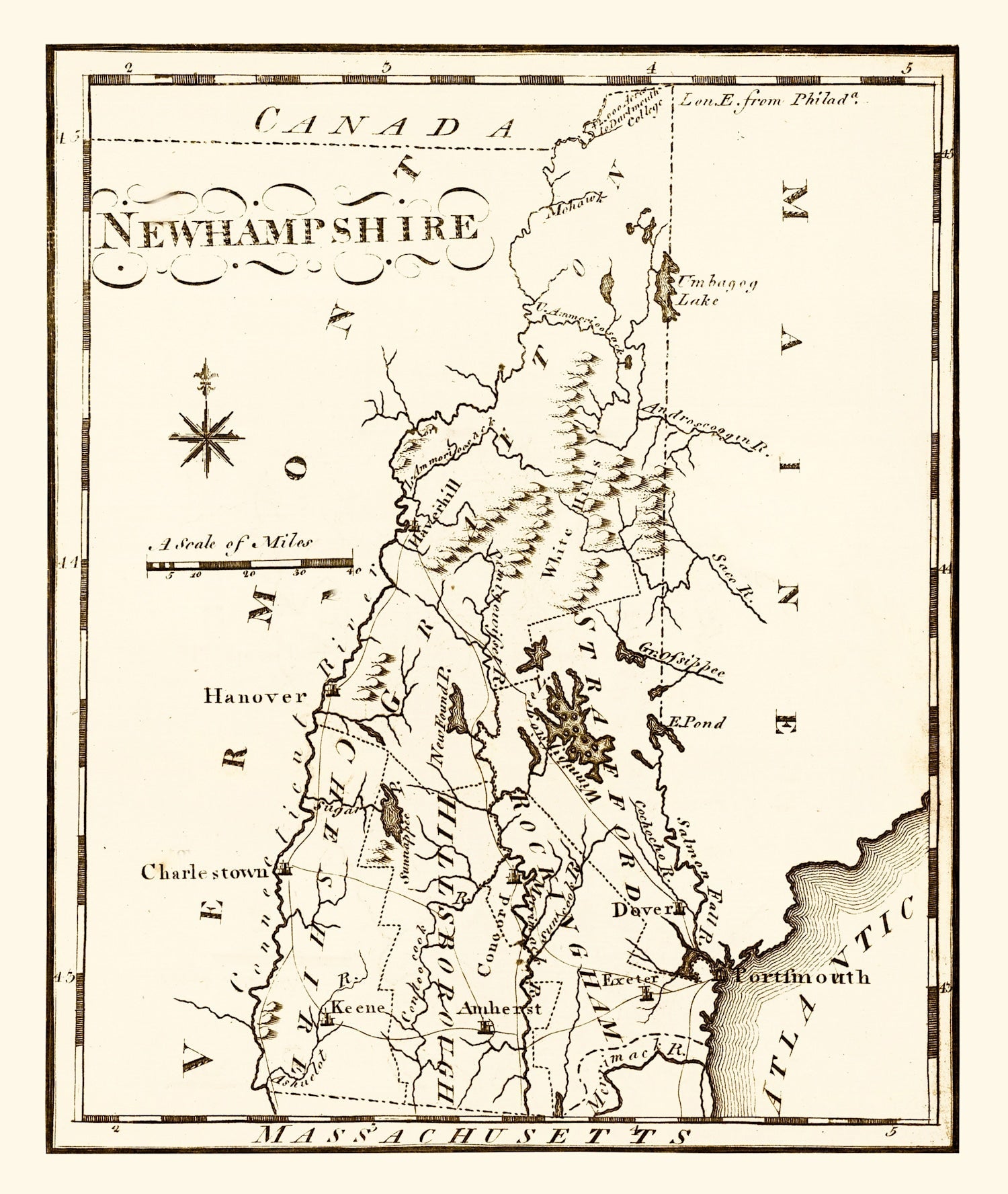 Vintage Map of New Hampshire 1795