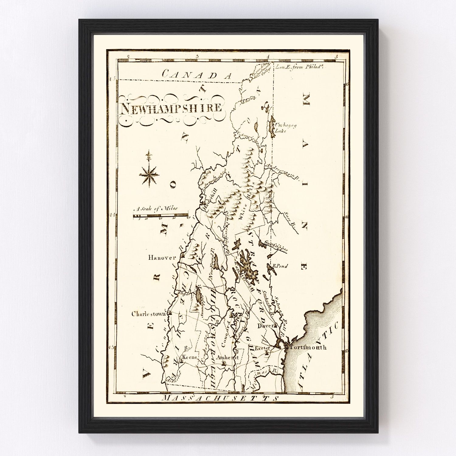Vintage Map of New Hampshire 1795