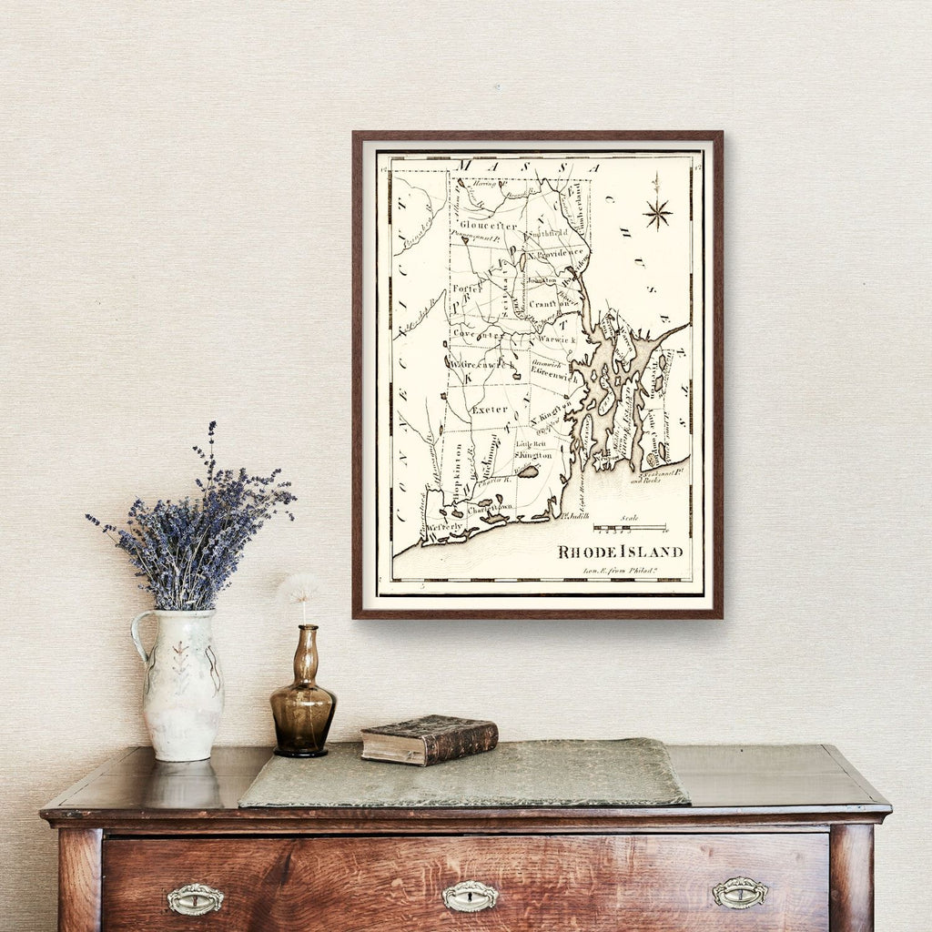 Vintage Map of Rhode Island 1795