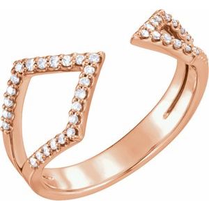 14K Rose Gold 1/5 CTW Natural Diamond Geometric Ring