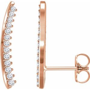 14K Rose Gold 1/3 CTW Natural Diamond Ear Climbers