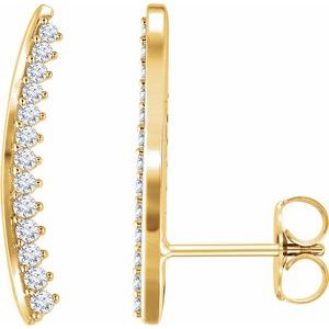 14K Yellow Gold 1/3 CTW Natural Diamond Ear Climbers
