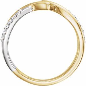 14K Yellow/White Gold 1/8 CTW Natural Diamond Bypass Ring