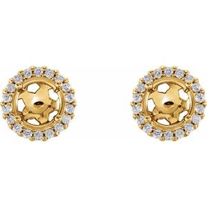14K Yellow Gold 3.5 mm Round 1/10 CTW Natural Diamond Semi-Set Earrings – image 2