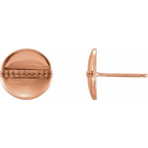 14K Rose Gold Circle Earring Mounting