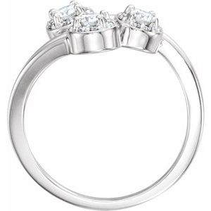 14K White Gold 3/8 CTW Natural Diamond Three-Stone Ring