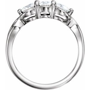 Platinum 1 CTW Natural Diamond Three-Stone Ring